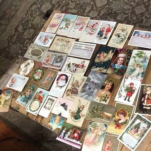 30 Antique Christmas post cards